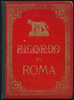 cca 1900 Ricordo di Roma, leporelló könyvecske számos képpel, félvászon kötésben