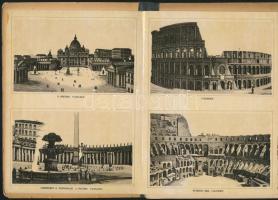 cca 1900 Ricordo di Roma, leporelló könyvecske számos képpel, félvászon kötésben