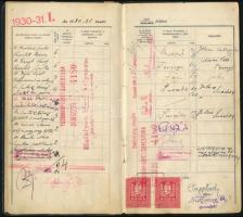 1930 Kardos Rezső Ferenc (1912-1998) későbbi kémikus, feltaláló egyetemi leckekönyve, neves oktatók ...