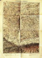 cca 1900 Nagyszeben és környéke katonai térkép / Hermannstadt and area military map 45x70cm