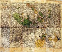 cca 1900 Gyöngyös és Bakta katonai térkép / Gyöngyös and Bakta military map 50x40cm