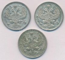 Orosz Birodalom 1913-1916. 20k Ag (3xklf) T:2
Russian Empire 1913-1916. 20 Kopeks Ag (3xdiff) C:XF