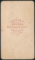 cca 1860 Vizitkártya méretű fénykép, Licskó J. pesti műterméből, 10,5x6 cm