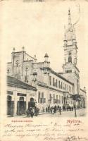 1902 Nyitra, Nitra; Apácazárda, utcakép, Muskath N. üzlete / nunnery, shops, street view (apró szakadás / tiny tear)