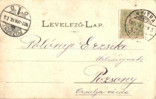 1902 Nyitra, Nitra; Apácazárda, utcakép, Muskath N. üzlete / nunnery, shops, street view (apró szaka...