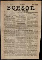 1876 Borsod. Miskolczi értesítő. X. évf. 29. sz. 1876. július. 20. Miskolc, Rácz Ádám-ny., 2. sztl. lev., gyűrődéssel.