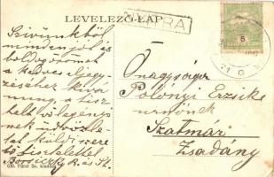 1907 Nyitra, Nitra; látkép, laktanya, püspöki vár. Kiadja Fürst Sz. 630. / general view, military ba...