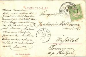 1908 Pöstyén, Pistyan, Piestany; Franz Josef Bad / Ferenc József fürdő, infanterista. Kiadja Gipsz H...