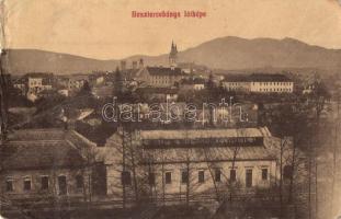 1908 Besztercebánya, Banská Bystrica; látkép, templomok, vasúti vonal. Groszmann Testvérek kiadása 671. / general view with churches, railway line (b)