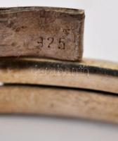 Ezüst(Ag) szögletes karperec, jelzett, 6,5×6 cm, nettó: 5,4 g