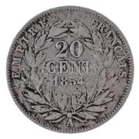 Franciaország / Második Császárság 1854A 20c Ag "III. Napóleon" T:2-
France / Second Empi...