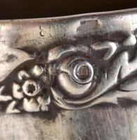 Ezüst(Ag) apró rózsás szalvétagyűrű, "Anyuka" felirattal, jelzett, d: 4,5 cm, nettó: 15,5 ...