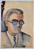 Schönberger jelzéssel: Férfi portré. Akvarell, papír, 43×29 cm