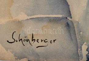 Schönberger jelzéssel: Férfi portré. Akvarell, papír, 43×29 cm