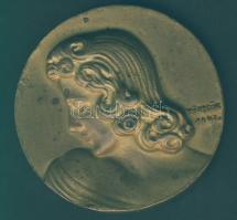 1949. Női fejet ábrázoló Br plakett "Szeretettel edzőjétől" felirattal. Szign:Törzsök T:2