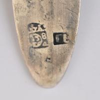 Ezüst(Ag) antik teás kanál, jelzett, h: 15 cm, nettó: 15,4 g