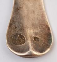 Ezüst(Ag) antik teás kanál, jelzett, h: 15 cm, nettó: 22,4 g