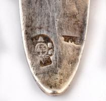 Ezüst(Ag) antik teás kanál, jelzett, h: 14 cm, nettó: 17,7 g