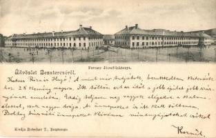 1904 Beszterce, Bistritz, Bistrita; Ferenc József laktanya. Kiadja Botschar T. / military barracks (EK)