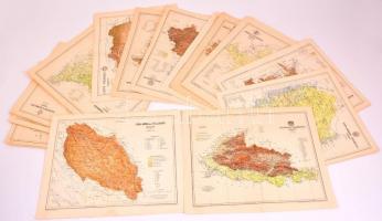 cca 1900 20 db vármegye térkép tervezte: Gönczi Pál 30x26 cm. Jó állapotban