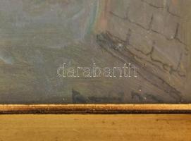 Olvashatatlan jelzéssel: Arab utca részlet. Tempera, papír, üvegezett keretben, 23×21 cm