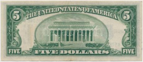 Amerikai Egyesült Államok 1934-1945. (1934A) 5$ "Silver Certificate - kisméretű" sárga pec...