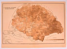 1893 Az országos cigány-összeírás néprajzi térképei. 4 db nagyméretű (48x35 cm) + 1 térképlap