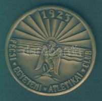 1923. "Pécsi Egyetemi Atlétikai Club" Br emlékplakett. Szign:Ludvig T:2