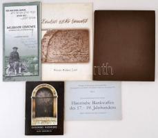 5 db könyvből és nyomtatványból álló vegyes judaika könyv tétel