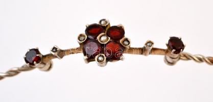 Ezüst(Ag) karperec, apró kövekkel, jelzett, 8,5×7 cm, bruttó: 5,2 g