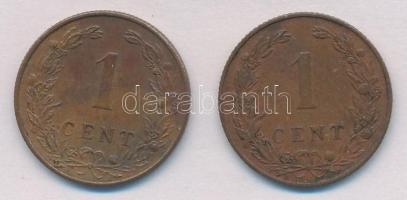 Hollandia 1901-1902. 1c Br (2xklf) T:2 Netherlands 1901-1902. 1 Cent Br (2xdiff) C:XF