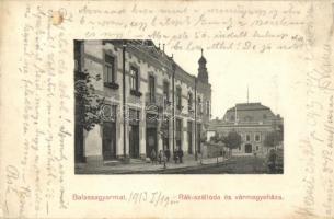 1913 Balassagyarmat, Rák szálloda, vármegyeháza. Székely Samu kiadása