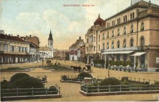 Nagyvárad, Oradea; Bémer tér, üzletek, Pannonia szálloda és kávéház. Kiadja Vidor Manó / square, shops, hotel and café (fl)