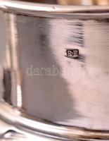 Art deco ezüst (Ag.) kiöntő készlet, elefántcsont gyűrűkkel, jelzett, mesterjeggyel (HS), összesen: ...