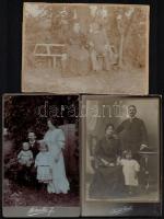 Vegyes fotó tétel: portrék, családi képek, keményhátú fotók különféle műtermekből (Ungvár, Budapest,...