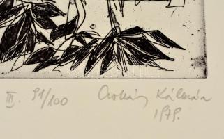 Csohány Kálmán (1925-1980): Bajor emlékek III. Rézkarc, papír, jelzett, 20×15 cm