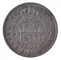 Spanyolország 1850S-RD 2R Ag "II. Izabella" T:2
Spain 1850S-RD 2 Reales Ag "Isabel I...