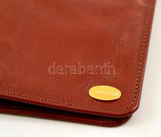 MALÉV barna bőr tárca, dobozban, 24×12 cm