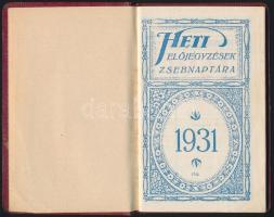 1931 Miskolc, Székely, győri és Morvai férfi ruha kereskedés feliratos bőr előjegyzési naptár 13 cm