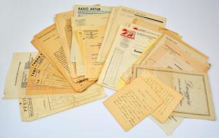 cca 1900-1940 92 db régi okmány, benne sok fejléces levélpapír.