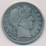 Amerikai Egyesült Államok 1912D 1/2$ Ag Barber T:2-,3 USA 1912D 1/2 Dollar Ag Barber C:VF,F
