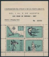 Spanyolország 1937 Costa Brava bélyegkiállítás emlékív