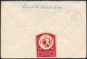 1915 Levél rajta Hadi ezredünk hadiárváinak levélzáró bélyeggel