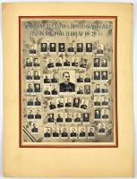 1940 A M. Kir. Szent László 4. honvéd gyalogezred tisztikara. Nagyméretű tablókép kartonon 26x34 cm