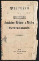 1856 A Nezsideri Tanító özvegy és árva segélyegylet alapszabályai / Statuten für den Neusiedler Schullehrer- Witwen- u. Waisen Versorgungsverein 11 p