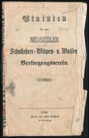 1856 A Nezsideri Tanító özvegy és árva segélyegylet alapszabályai / Statuten für den Neusiedler Schullehrer- Witwen- u. Waisen Versorgungsverein  11 p