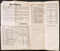 1852 A győr megyei Pinnyéd birtokosainak összeírása. Nagyméretű hirdetmény. 50x41 cm