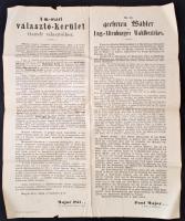 1884 Magyaróvári választókerület polgáraihoz szóló felhívás. Nagyméretű hirdetmény két nyelven. 54x70 cm