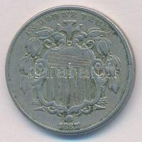 Amerikai Egyesült Államok 1867. 5c Cu-Ni Shield Nickel T:2,2- USA 1867. 5 Cents Cu-Ni Shield Nickel C:XF,VF Krause KM#97