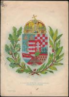 A koronás magyar középcímer, színes litho papír, Mosinger R., Budapest